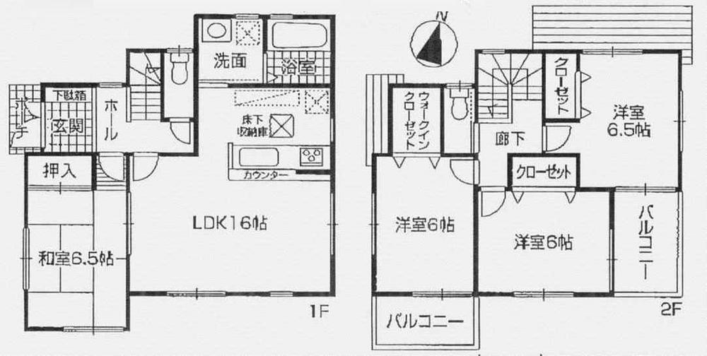 Floor plan. (1 Building), Price 21,800,000 yen, 4LDK, Land area 142.44 sq m , Building area 96.39 sq m