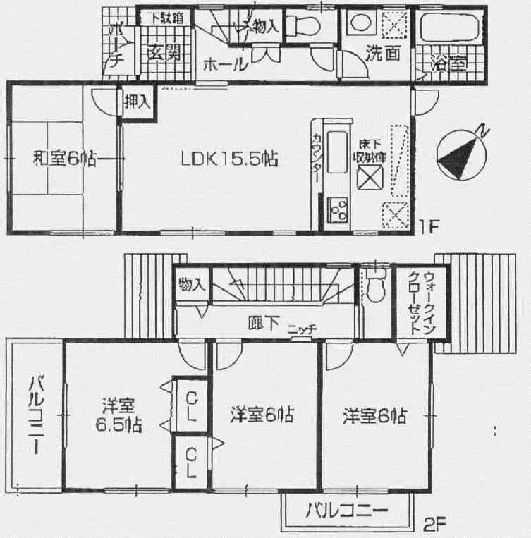 Floor plan. (Building 2), Price 19,800,000 yen, 4LDK, Land area 146.26 sq m , Building area 95.58 sq m