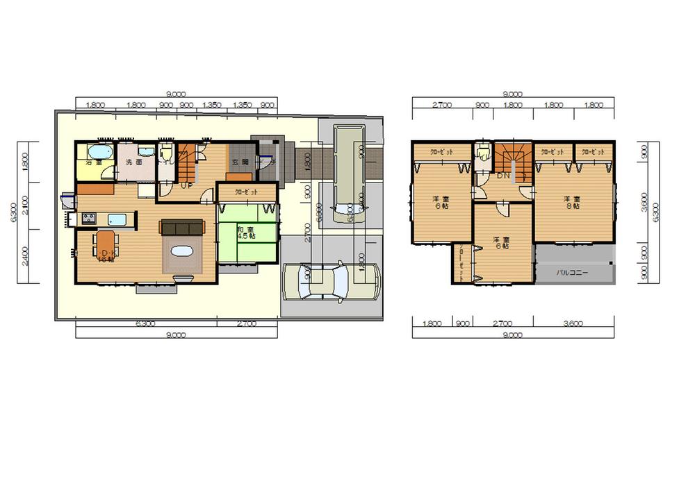 Building plan example (floor plan). Building plan example (A No. land) Building Price 16.1 million yen, Building area 99.63 sq m