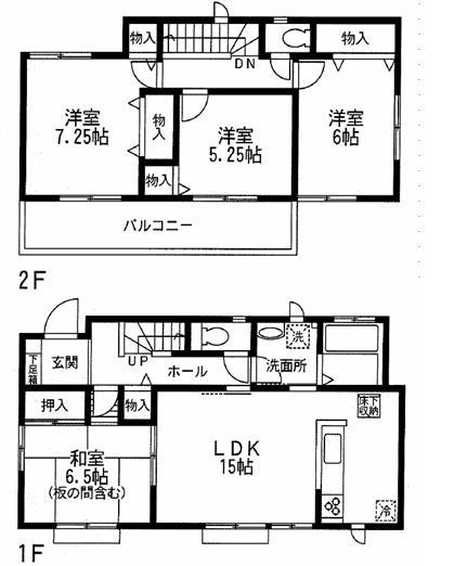 Floor plan. (D Building), Price 18,800,000 yen, 4LDK, Land area 179.1 sq m , Building area 98.54 sq m