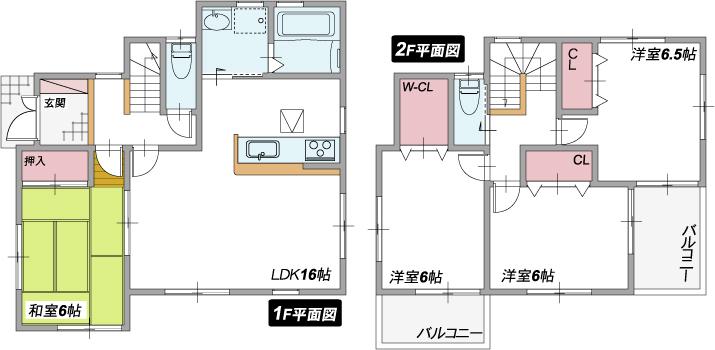 Floor plan. (No. 1 point), Price 21,800,000 yen, 4LDK, Land area 142.44 sq m , Building area 96.39 sq m