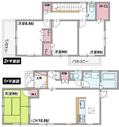 Floor plan. (No. 2 locations), Price 19,800,000 yen, 4LDK, Land area 146.26 sq m , Building area 95.58 sq m
