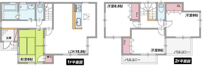 Floor plan. (No. 3 locations), Price 20.8 million yen, 4LDK, Land area 164.79 sq m , Building area 94.77 sq m