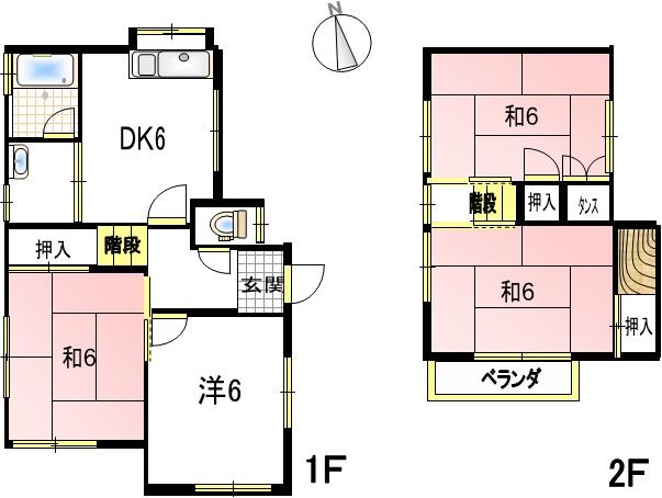 Floor plan. 7.5 million yen, 4DK, Land area 91.09 sq m , Building area 68.27 sq m