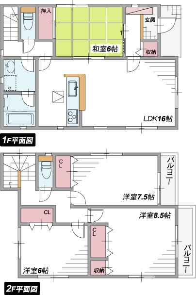 Floor plan. (1 Building), Price 20.8 million yen, 4LDK, Land area 125.88 sq m , Building area 103.68 sq m