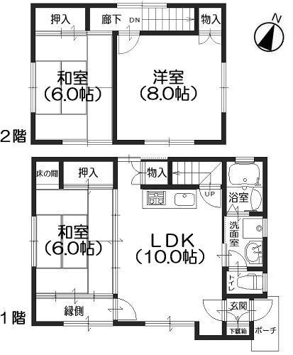 Floor plan. 7.8 million yen, 3LDK, Land area 66.96 sq m , Building area 71.59 sq m