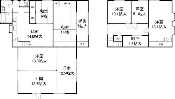Floor plan. 18,780,000 yen, 7LDK+S, Land area 571.32 sq m , Building area 235.65 sq m