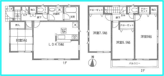 Floor plan. 15.8 million yen, 4LDK, Land area 220.5 sq m , Building area 96.39 sq m