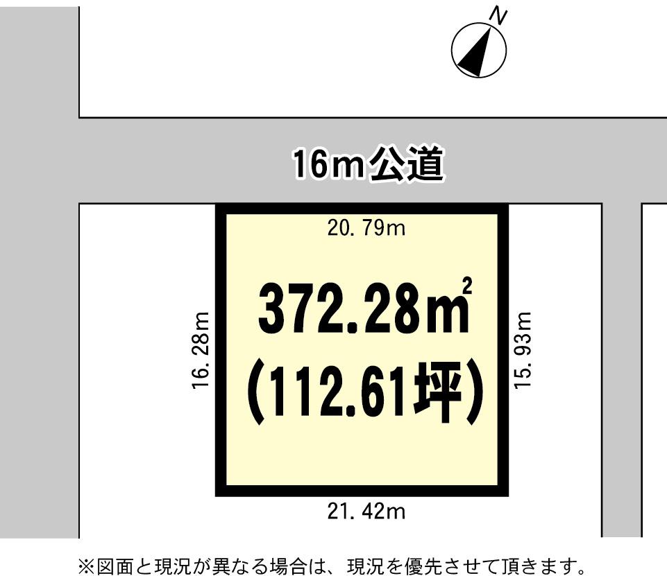 Compartment figure. Land price 11,260,000 yen, Land area 372.28 sq m