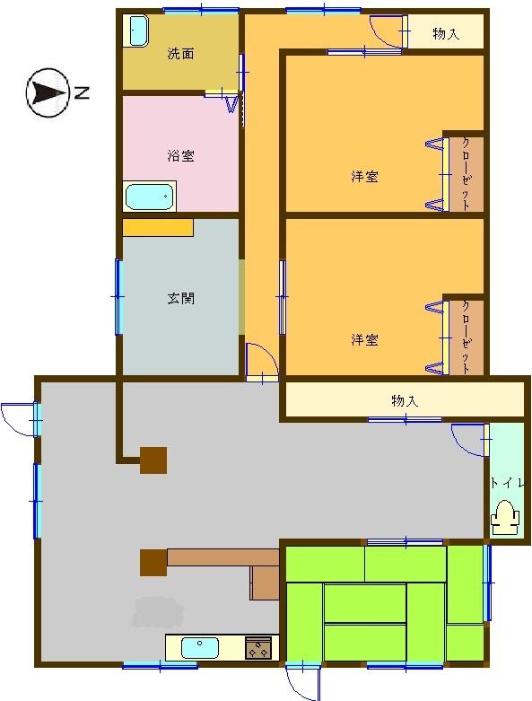 Floor plan. 12.8 million yen, 3LDK, Land area 425 sq m , Building area 132.52 sq m living is wide 3LDK. The original was a cafe, Stylish interior with a view of the beams