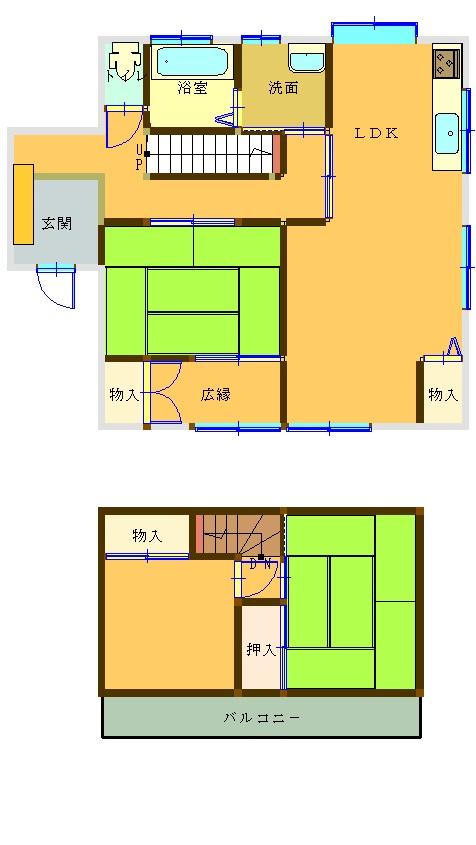 Floor plan. 11.8 million yen, 3LDK, Land area 148.01 sq m , Although the building area 72.86 sq m originally was Tsuzukiai and kitchen of the Japanese-style room, Mato Change, This construction has been in the spacious living room