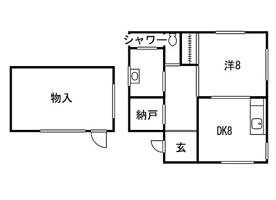 Floor plan. 6.5 million yen, 1DK + S (storeroom), Land area 163.7 sq m , Building area 49.68 sq m floor plan