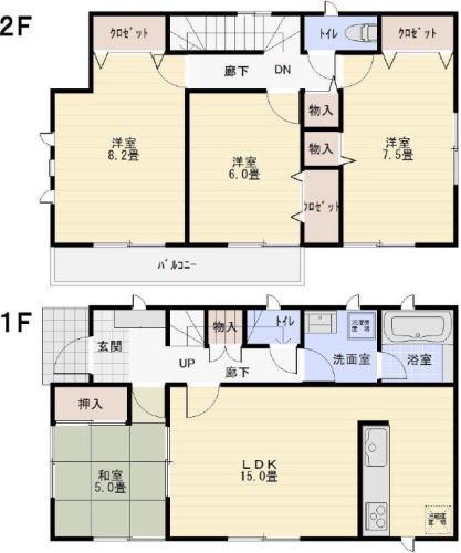 Floor plan. (1 Building), Price 18.5 million yen, 4LDK, Land area 221.89 sq m , Building area 98.01 sq m