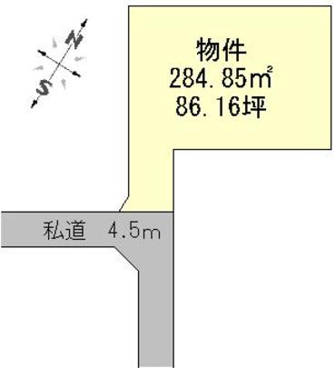 Compartment figure. Land price 6 million yen, Land area 284.85 sq m
