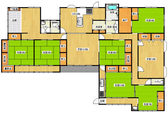 Floor plan. 36,600,000 yen, 8LDK, Land area 956.74 sq m , Building area 256.04 sq m