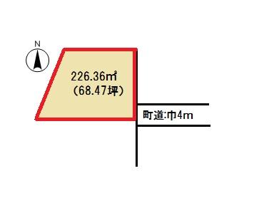 Compartment figure. Land price 4.5 million yen, Land area 226.36 sq m