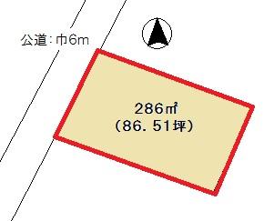 Compartment figure. Land price 7.35 million yen, Land area 286 sq m