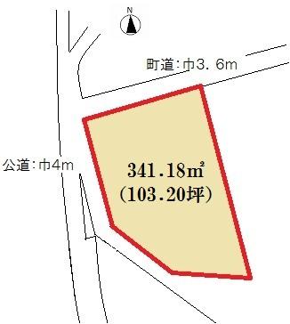 Compartment figure. Land price 10.5 million yen, Land area 341.18 sq m