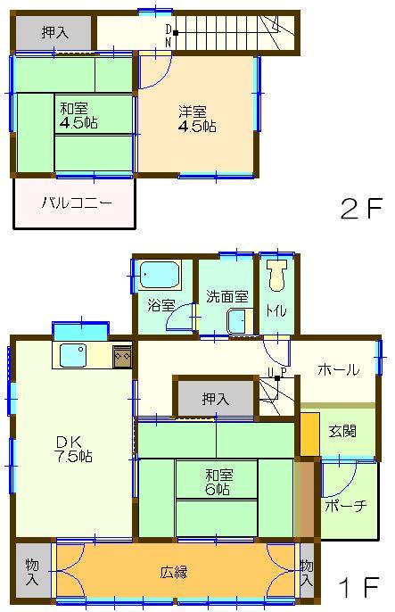 Floor plan. 7.2 million yen, 3DK, Land area 228.46 sq m , Building area 61.26 sq m
