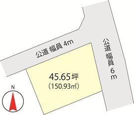 Compartment figure. Land price 4.1 million yen, Land area 150.93 sq m