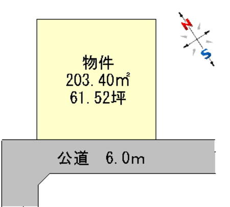 Compartment figure. Land price 9.8 million yen, Land area 203.4 sq m