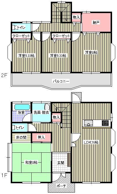 Floor plan. 11 million yen, 4LDK + S (storeroom), Land area 206.97 sq m , Building area 112.61 sq m