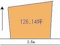 Compartment figure. Land price 2.5 million yen, Land area 417 sq m