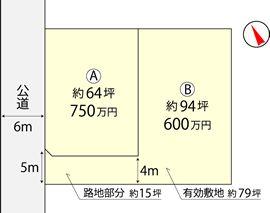 Compartment figure. Land price 6 million yen, Land area 310.75 sq m