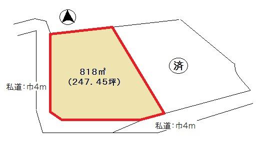Compartment figure. Land price 2 million yen, Land area 818 sq m