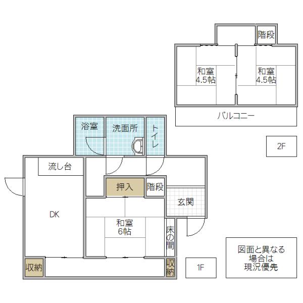 Floor plan. 7.2 million yen, 3DK, Land area 228.46 sq m , Building area 61.26 sq m indoor (December 2013) Shooting