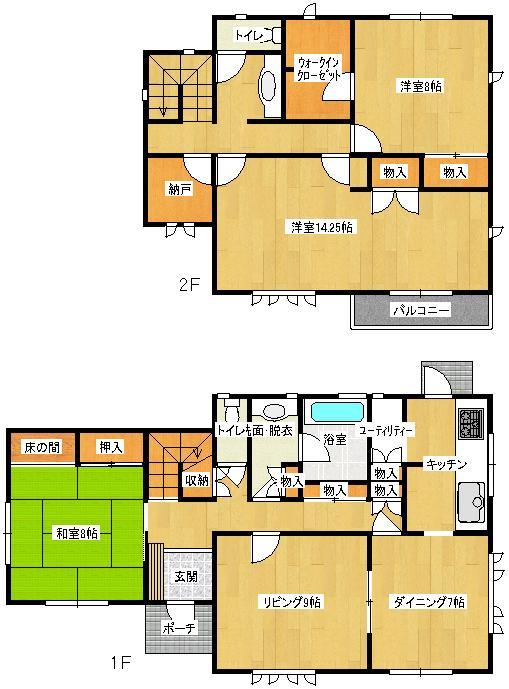 Floor plan. 13.4 million yen, 4LDK + S (storeroom), Land area 658.82 sq m , Building area 140.2 sq m