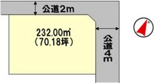 Compartment figure. Land price 5 million yen, Land area 232 sq m