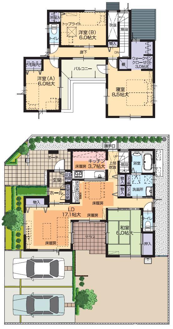Floor plan. (21), Price 32,159,000 yen, 4LDK, Land area 185.79 sq m , Building area 114.68 sq m