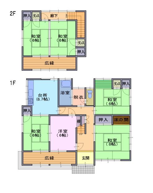 Floor plan. 10 million yen, 6DK, Land area 240.4 sq m , Building area 117.79 sq m