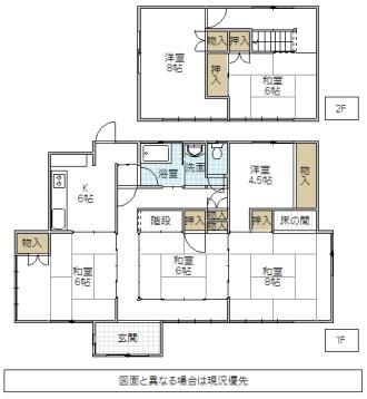 Floor plan. 17.5 million yen, 6K, Land area 303.95 sq m , Building area 82.61 sq m