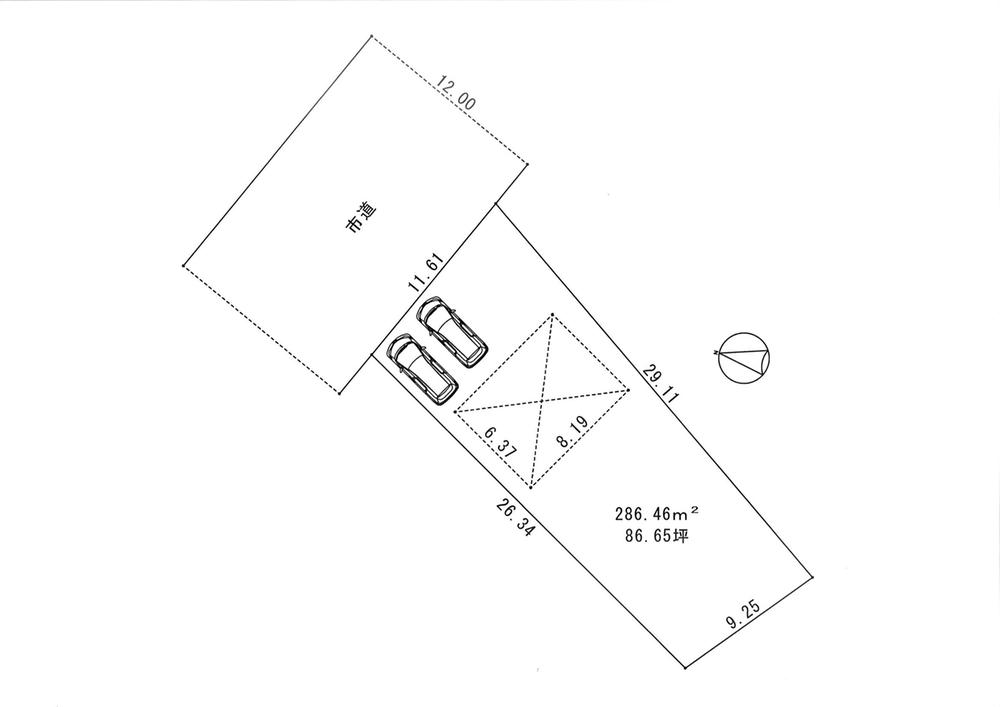 Compartment figure. Land price 10 million yen, Land area 286.46 sq m