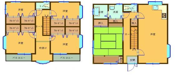 Floor plan. 18,800,000 yen, 5LDK, Land area 247.24 sq m , Building area 135.5 sq m