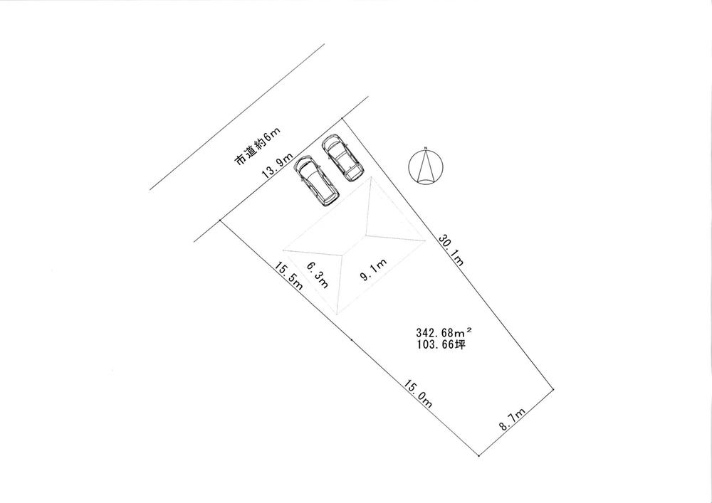 Compartment figure. Land price 14.7 million yen, Land area 342.68 sq m