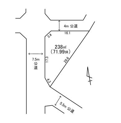Compartment figure. Land price 2.6 million yen, Land area 238 sq m