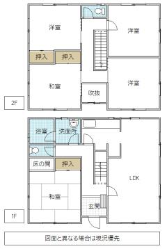 Floor plan. 21,800,000 yen, 5LDK, Land area 245.28 sq m , Building area 133.76 sq m