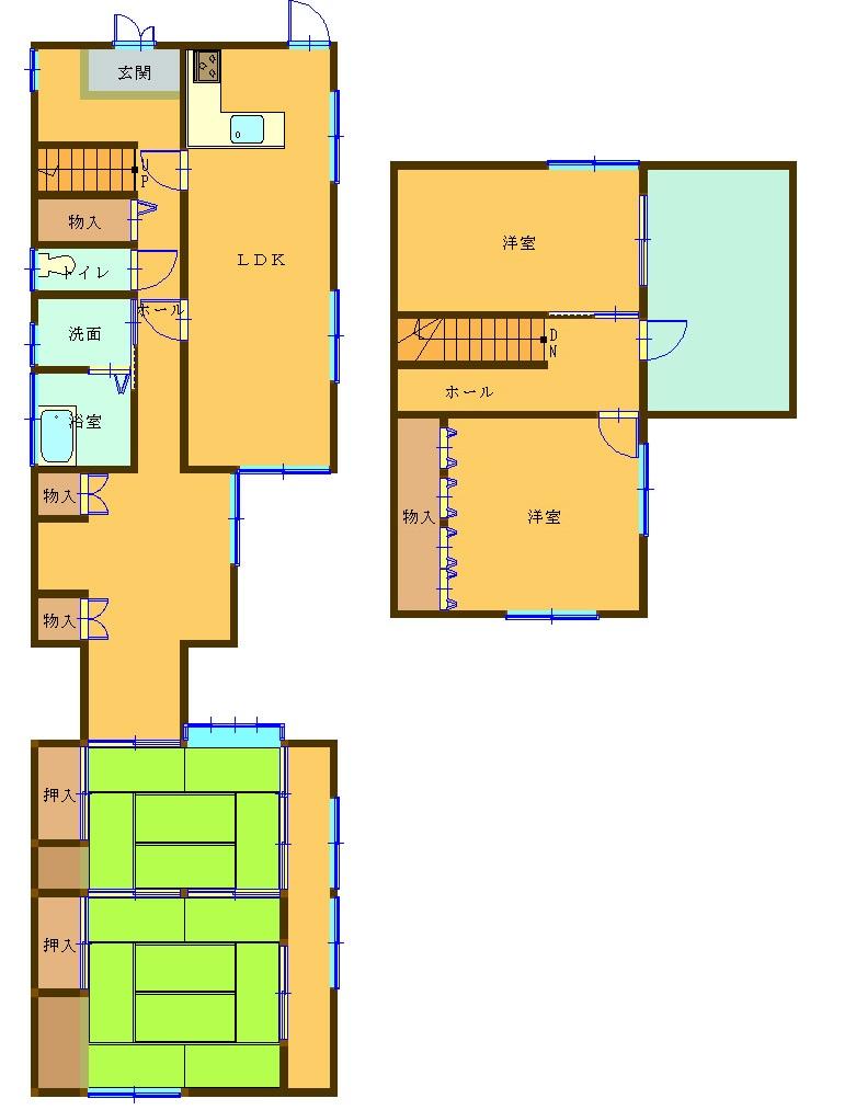 Floor plan. 22,800,000 yen, 4LDK, Land area 371.44 sq m , There was extension of the building area 135.23 sq m 1 floor, It has become a long, narrow house.