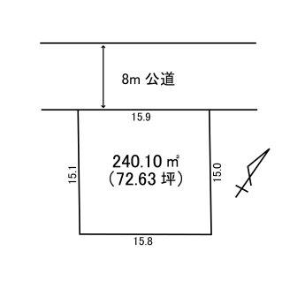 Compartment figure. Land price 6.5 million yen, Land area 240.1 sq m