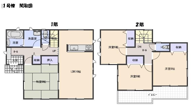 Floor plan. Price 22,800,000 yen, 4LDK, Land area 201.24 sq m , Building area 105.99 sq m