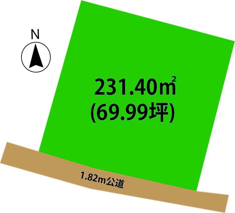 Compartment figure. Land price 5 million yen, Land area 231.4 sq m