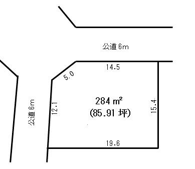 Compartment figure. Land price 12,880,000 yen, Land area 284 sq m