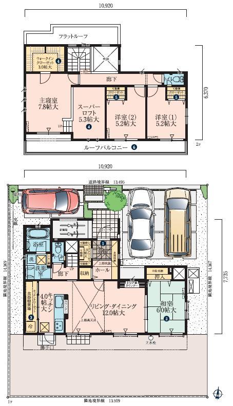 Floor plan. (No.8), Price 32,919,000 yen, 4LDK, Land area 193.99 sq m , Building area 112.48 sq m