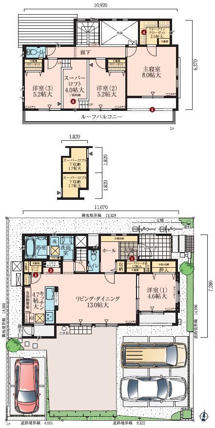 Floor plan. (No.16), Price 35,182,000 yen, 4LDK, Land area 191.77 sq m , Building area 121.76 sq m