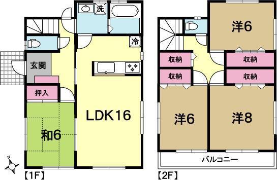 Floor plan. 22,800,000 yen, 4LDK, Land area 173.02 sq m , Building area 105.16 sq m