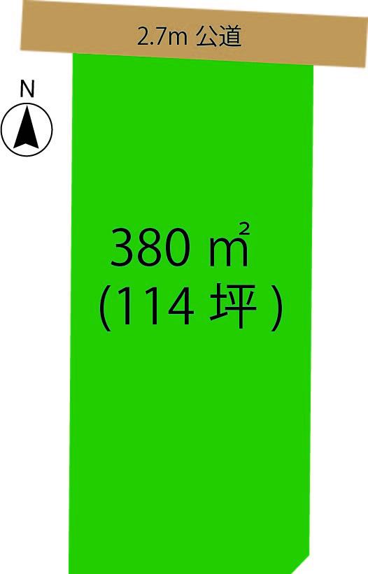 Compartment figure. Land price 5.8 million yen, Land area 380 sq m