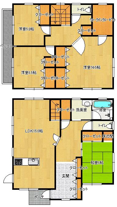 Floor plan. 21,800,000 yen, 4LDK + S (storeroom), Land area 172.95 sq m , Building area 128.99 sq m